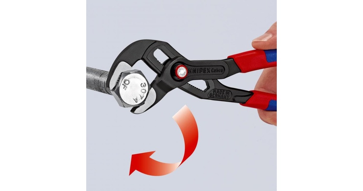KNIPEX Cobra QuickSet Rohr- / Wasserpumpen-Zange 87 21 250(rot, Länge 250mm, für Rohre bis 2