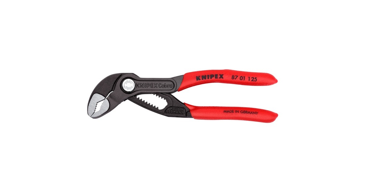 KNIPEX Cobra Rohr- / Wasserpumpen-Zange 87 01 125(rot, Länge 160mm, für Rohre bis 1")