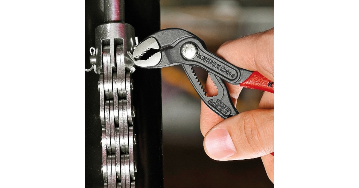 KNIPEX Cobra Rohr- / Wasserpumpen-Zange 87 01 125(rot, Länge 160mm, für Rohre bis 1