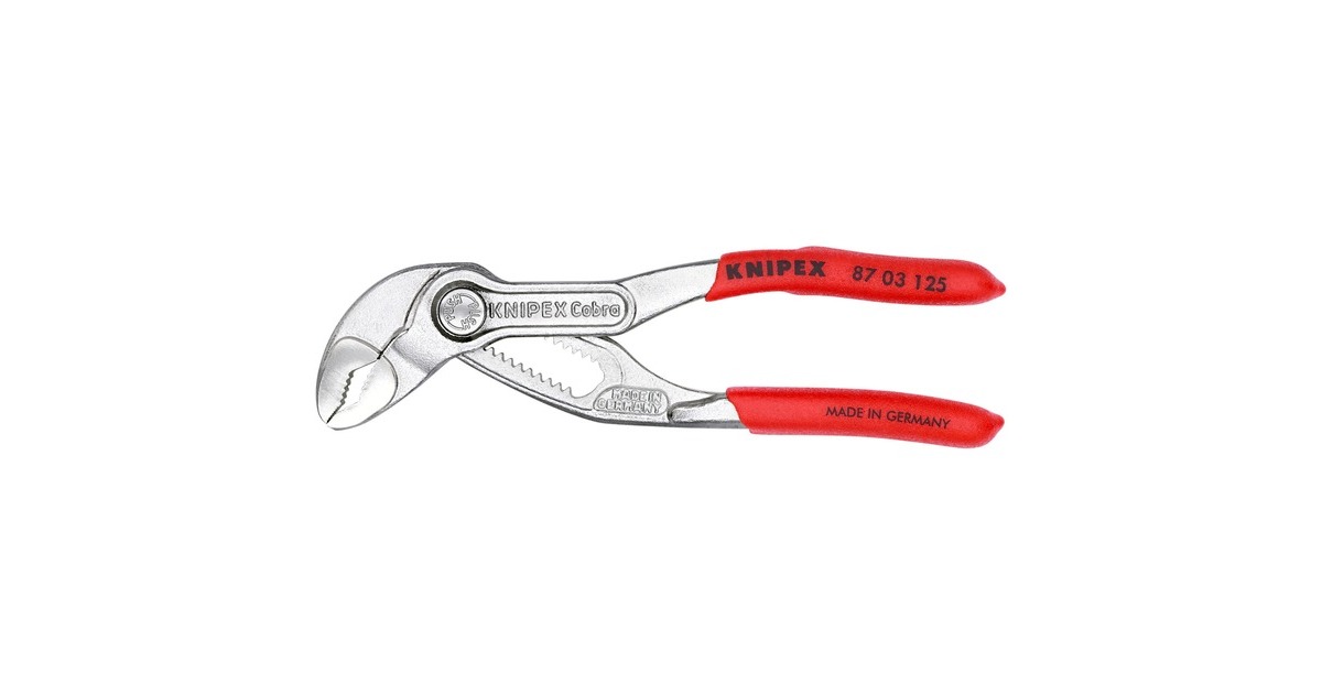 KNIPEX Cobra Rohr- / Wasserpumpen-Zange 87 03 125(rot, Länge 125mm, für Rohre bis 1")
