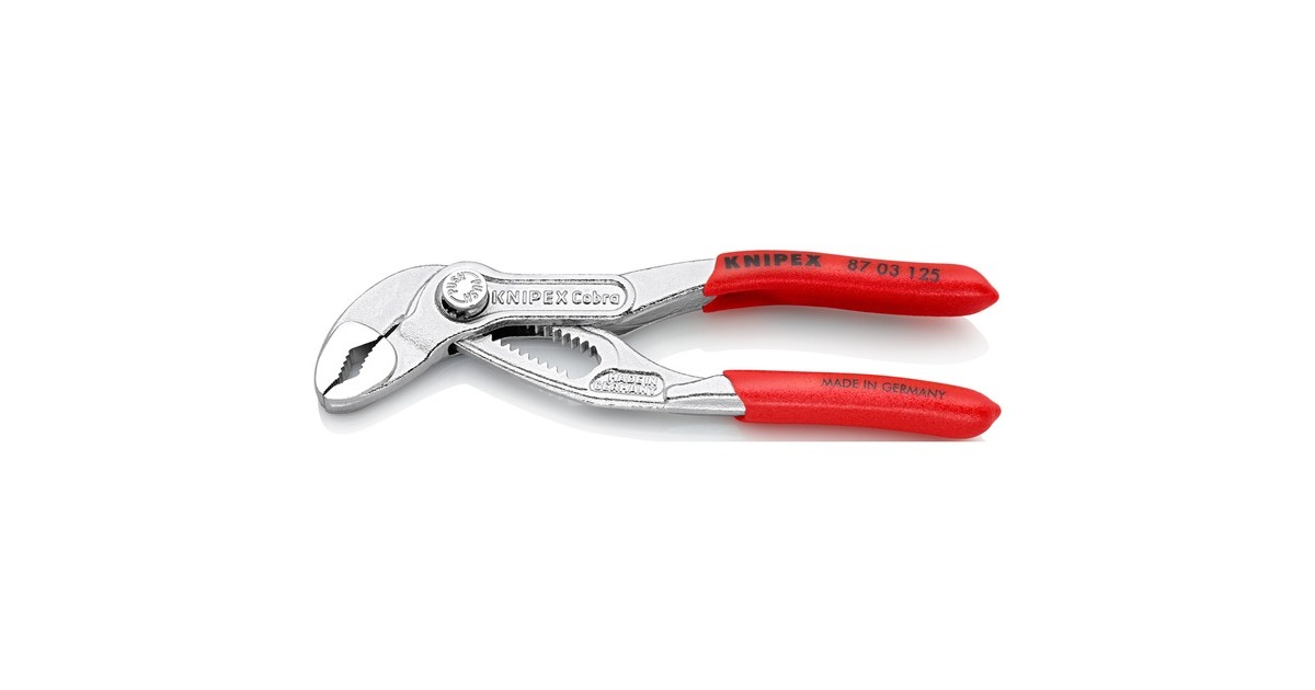 KNIPEX Cobra Rohr- / Wasserpumpen-Zange 87 03 125(rot, Länge 125mm, für Rohre bis 1