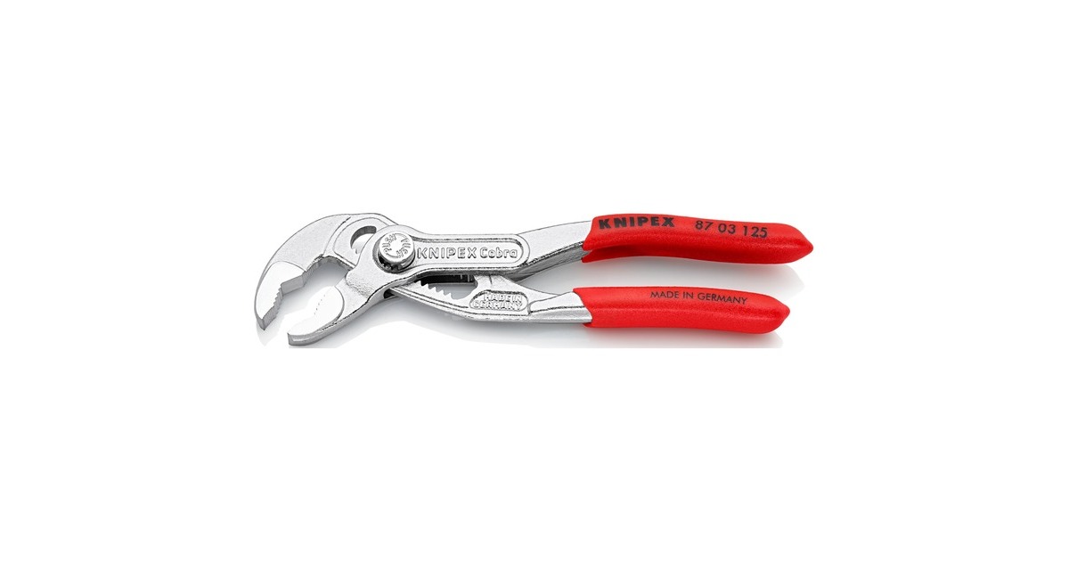 KNIPEX Cobra Rohr- / Wasserpumpen-Zange 87 03 125(rot, Länge 125mm, für Rohre bis 1