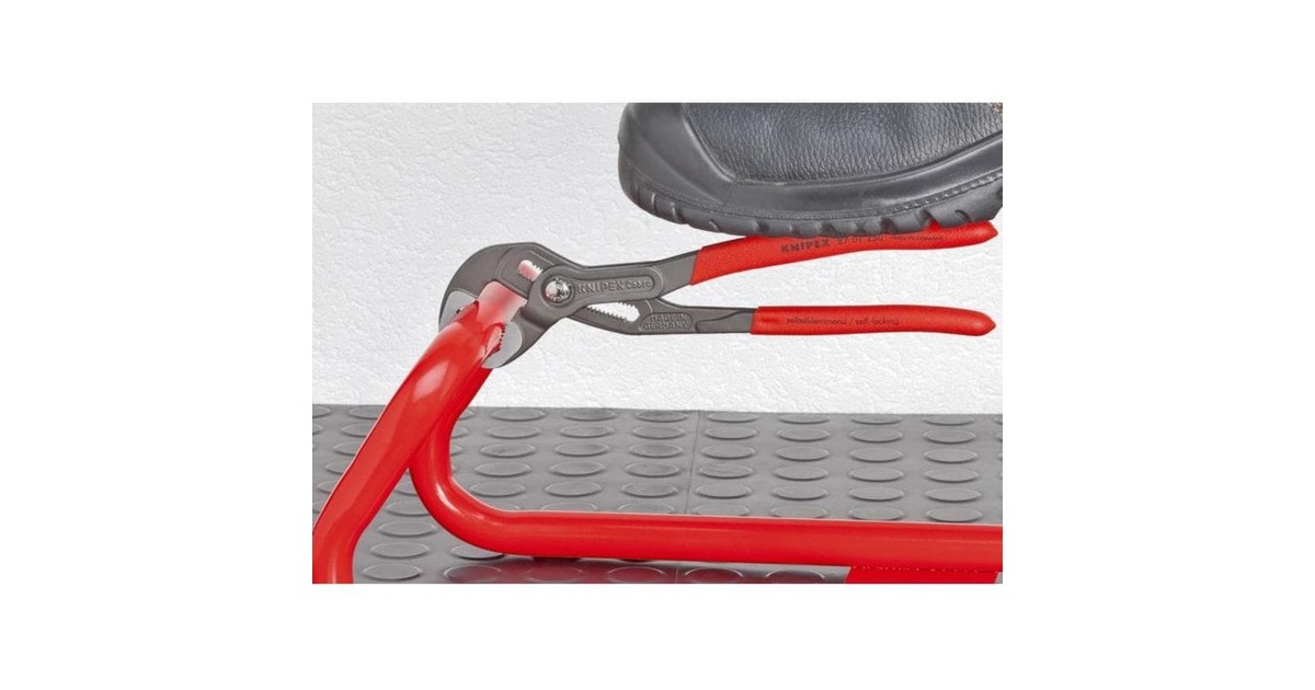 KNIPEX Cobra Rohr- / Wasserpumpen-Zange 87 03 180(rot, Länge 180mm, für Rohre bis 1.1/2
