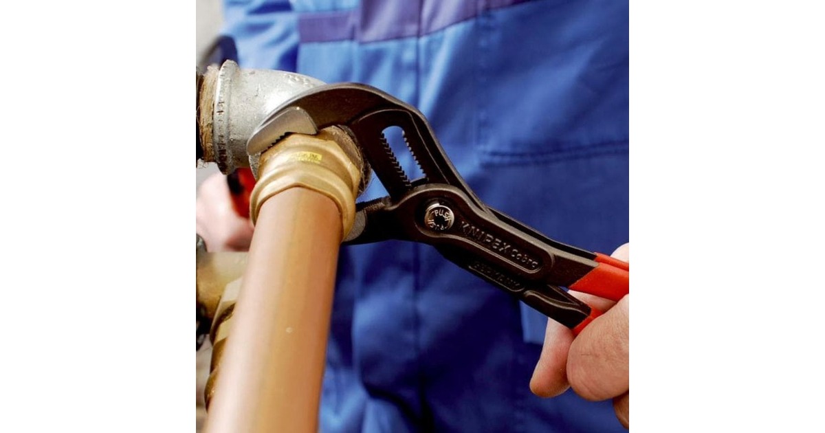 KNIPEX Cobra Rohr- / Wasserpumpen-Zange 87 05 250(rot/blau, Länge 250mm, für Rohre bis 2