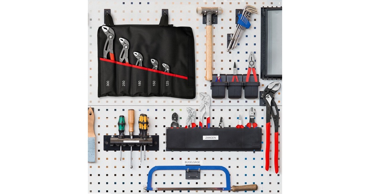 KNIPEX Cobra-Set, 5-teilig, Zangen-Set(schwarz, gezahnte Griffflächen, integrierter Klemmschutz)