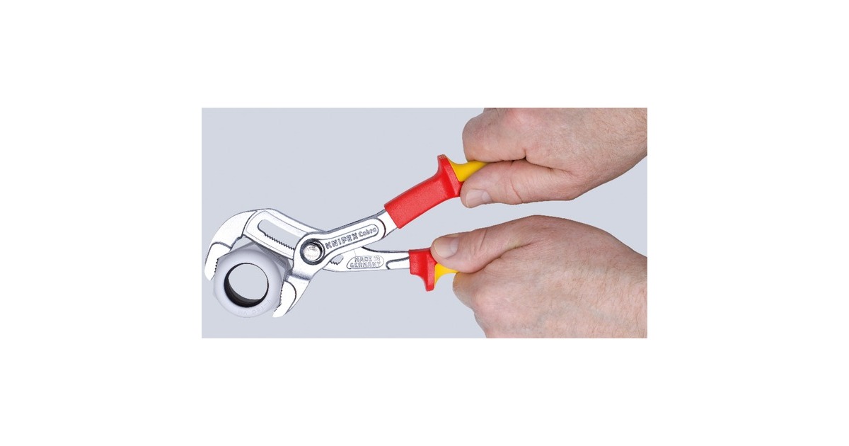 KNIPEX Cobra VDE 8726250, 250mm, Rohr- / Wasserpumpen-Zange(rot/gelb, 24-fach verstellbar)
