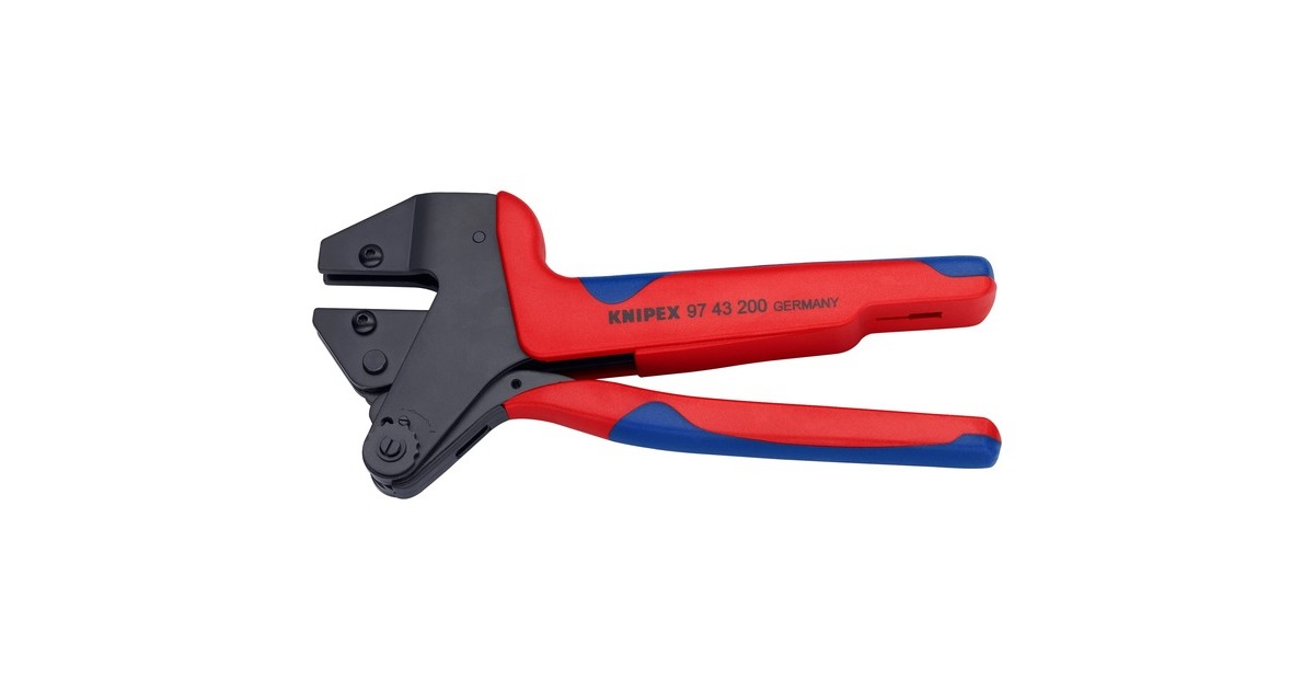 KNIPEX Crimp-Systemzange 97 43 200, Crimpzange(rot/blau, ohne Crimpeinsätze, im Koffer)