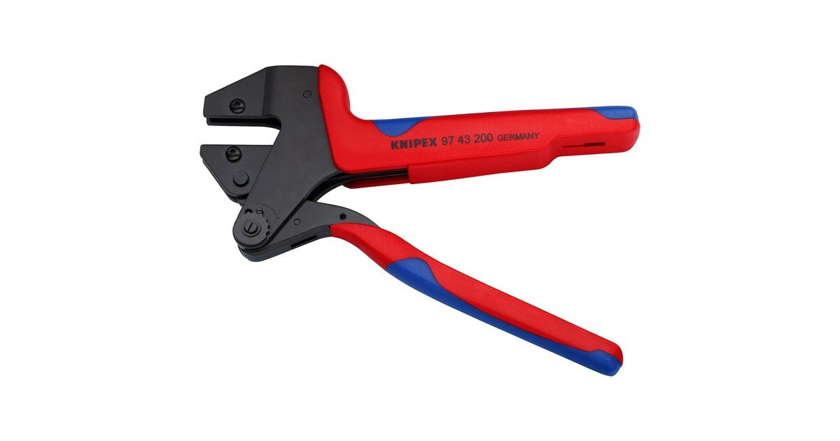 KNIPEX Crimp-Systemzange 97 43 200, Crimpzange(rot/blau, ohne Crimpeinsätze, im Koffer)