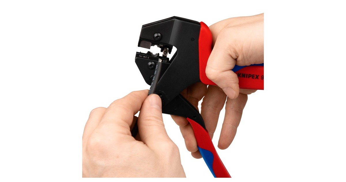 KNIPEX Crimp-Systemzange 97 43 200, Crimpzange(rot/blau, ohne Crimpeinsätze, im Koffer)