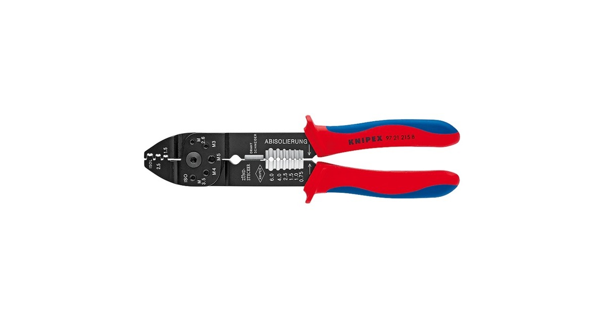 KNIPEX Crimpzange 97 21 215 B(Abisolieren, Crimpen 0,75 - 6mm²) KNIPEX Crimpzange 97 21 215 B(Abisolieren, Crimpen 0,75 - 6mm²)