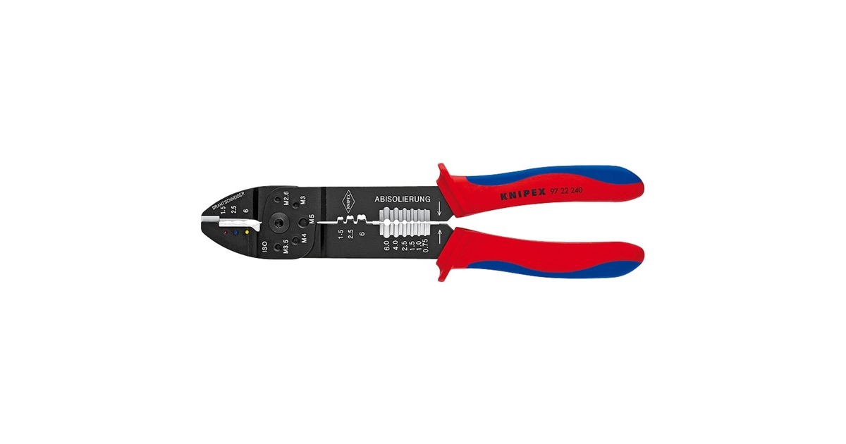 KNIPEX Crimpzange 97 22 240(Abisolieren, Crimpen 0,75 - 6,0mm²) KNIPEX Crimpzange 97 22 240(Abisolieren, Crimpen 0,75 - 6,0mm²)