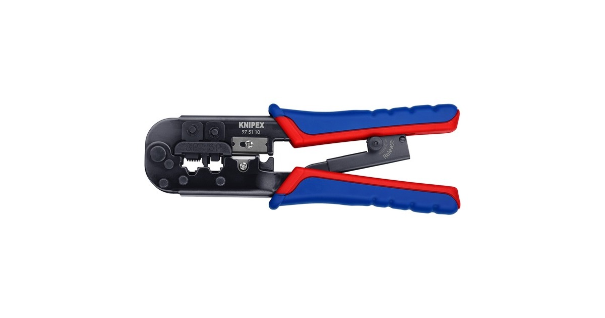 KNIPEX Crimpzange 97 51 10 SB(blau/rot, RJ-11/12 und RJ-45-Stecker) KNIPEX Crimpzange 97 51 10 SB(blau/rot, RJ-11/12 und RJ-45-Stecker)