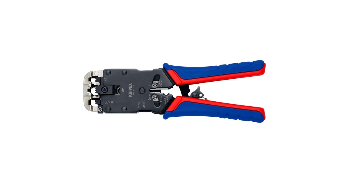 KNIPEX Crimpzange 97 51 12 SB(blau/rot, RJ-10, RJ-11/12 und RJ-45-Stecker) KNIPEX Crimpzange 97 51 12 SB(blau/rot, RJ-10, RJ-11/12 und RJ-45-Stecker)