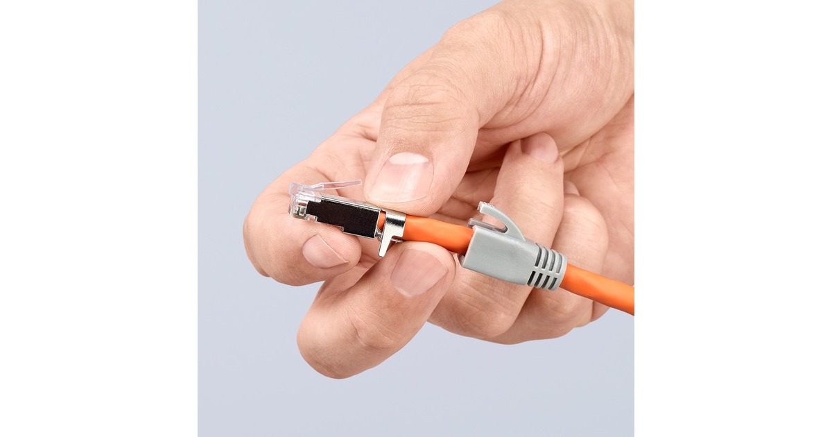 KNIPEX Crimpzange 97 51 13 für Westernstecker(blau/rot, für RJ-45-Stecker)