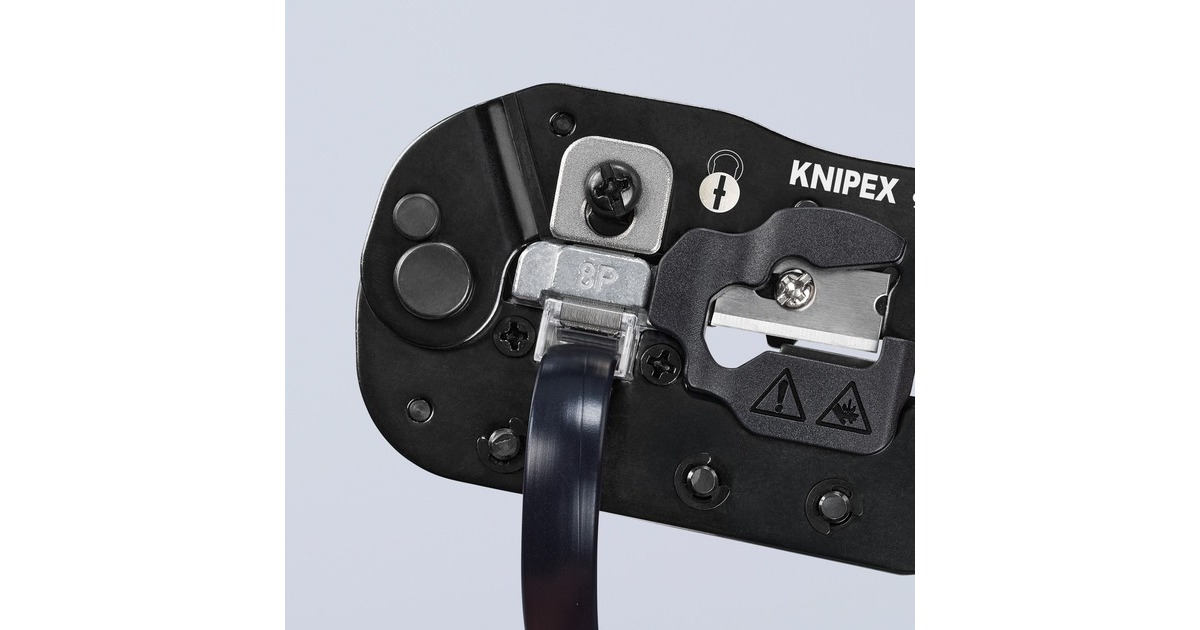 KNIPEX Crimpzange 97 51 13 für Westernstecker(blau/rot, für RJ-45-Stecker)