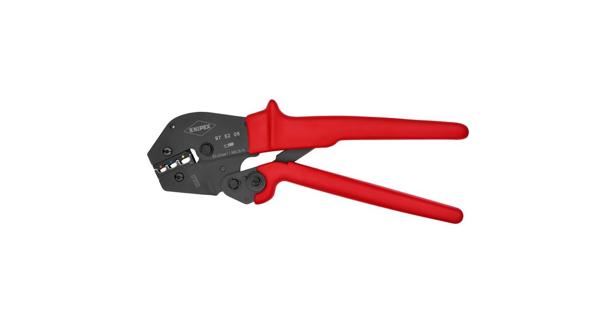 KNIPEX Crimpzange 97 52 06(rot/schwarz, für Kabelschuhe u.ä. von 0,5 - 6mm²)