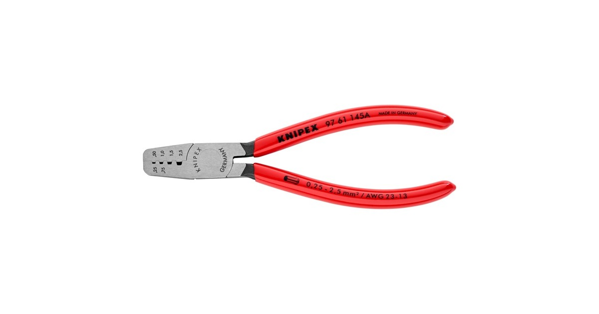 KNIPEX Crimpzange 97 61 145 A(für Aderendhülsen 0,25 - 2,5mm²)