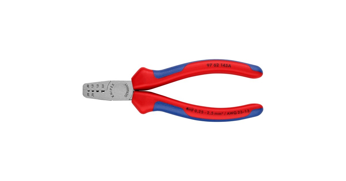 KNIPEX Crimpzange 97 62 145 A(für Aderendhülsen 0,25 - 2,5mm²)