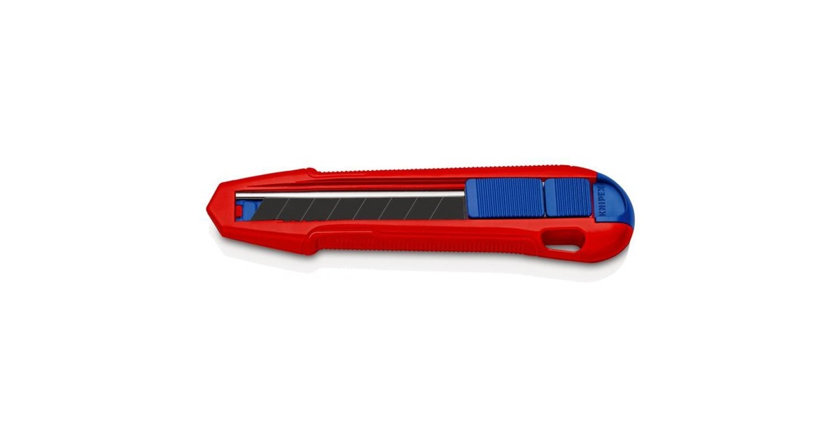 KNIPEX CutiX Universalmesser, Teppichmesser(rot/blau, inkl. 2 Klingen)