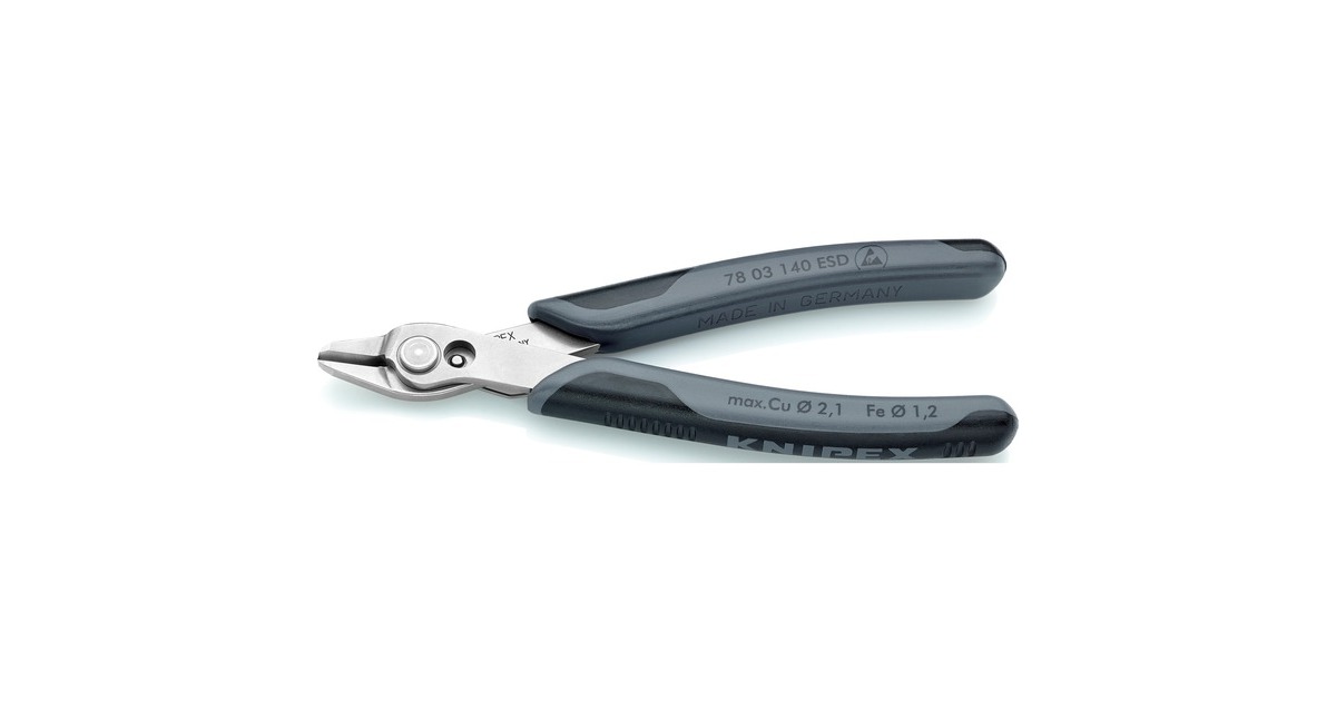 KNIPEX Electronic-Super-Knips 7803140 ESD, Elektronik-Zange(grau, mit Öffnungsfeder)