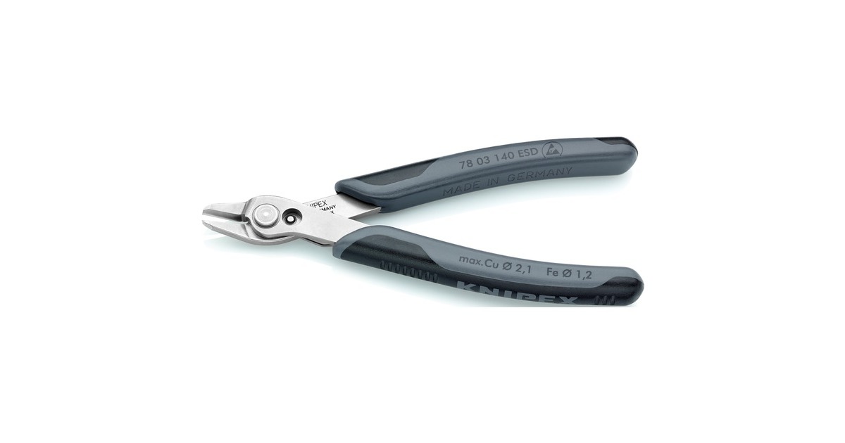 KNIPEX Electronic-Super-Knips 7803140 ESD, Elektronik-Zange(grau, mit Öffnungsfeder)