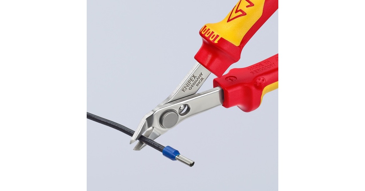 KNIPEX Electronic Super Knips 78 06 125, Elektronik-Zange(rot/gelb, mit Öffnungsfeder und Öffnungsbegrenzung)