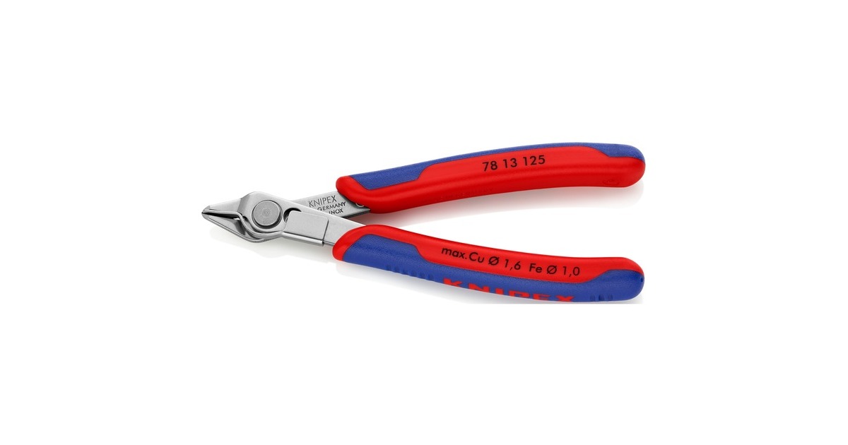 KNIPEX Electronic Super Knips 78 13 125, Elektronik-Zange(grau, mit Öffnungsfeder)