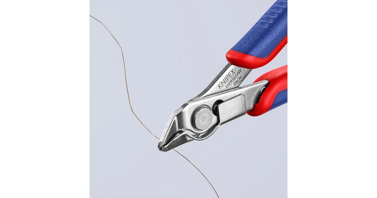 KNIPEX Electronic Super Knips 78 13 125, Elektronik-Zange(grau, mit Öffnungsfeder)