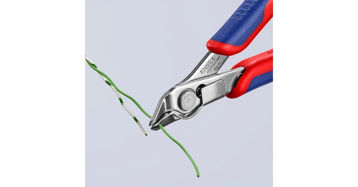 KNIPEX Electronic Super Knips 78 13 125, Elektronik-Zange(grau, mit Öffnungsfeder)