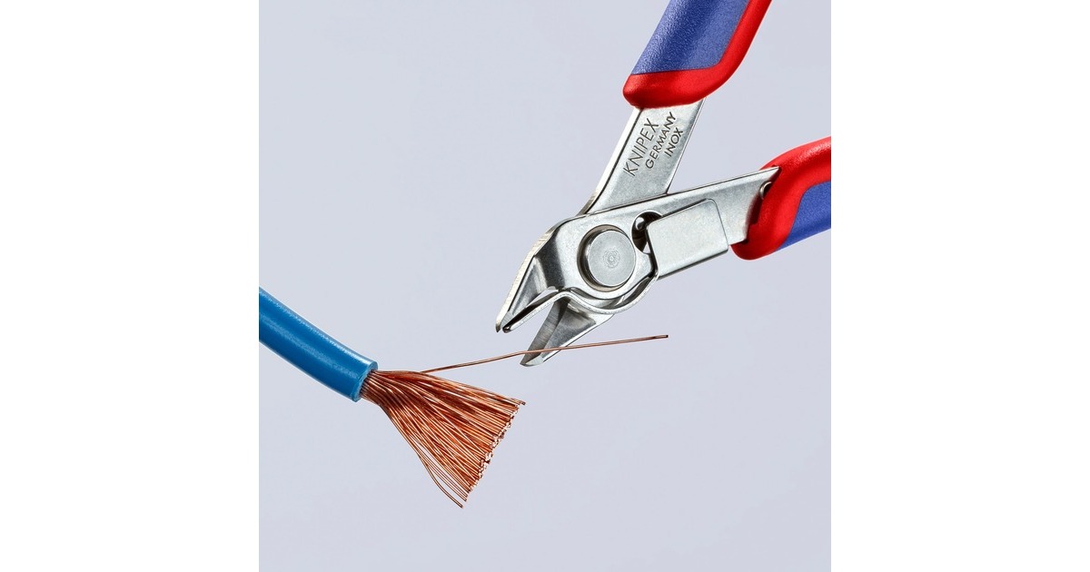 KNIPEX Electronic Super Knips 78 13 125, Elektronik-Zange(grau, mit Öffnungsfeder)