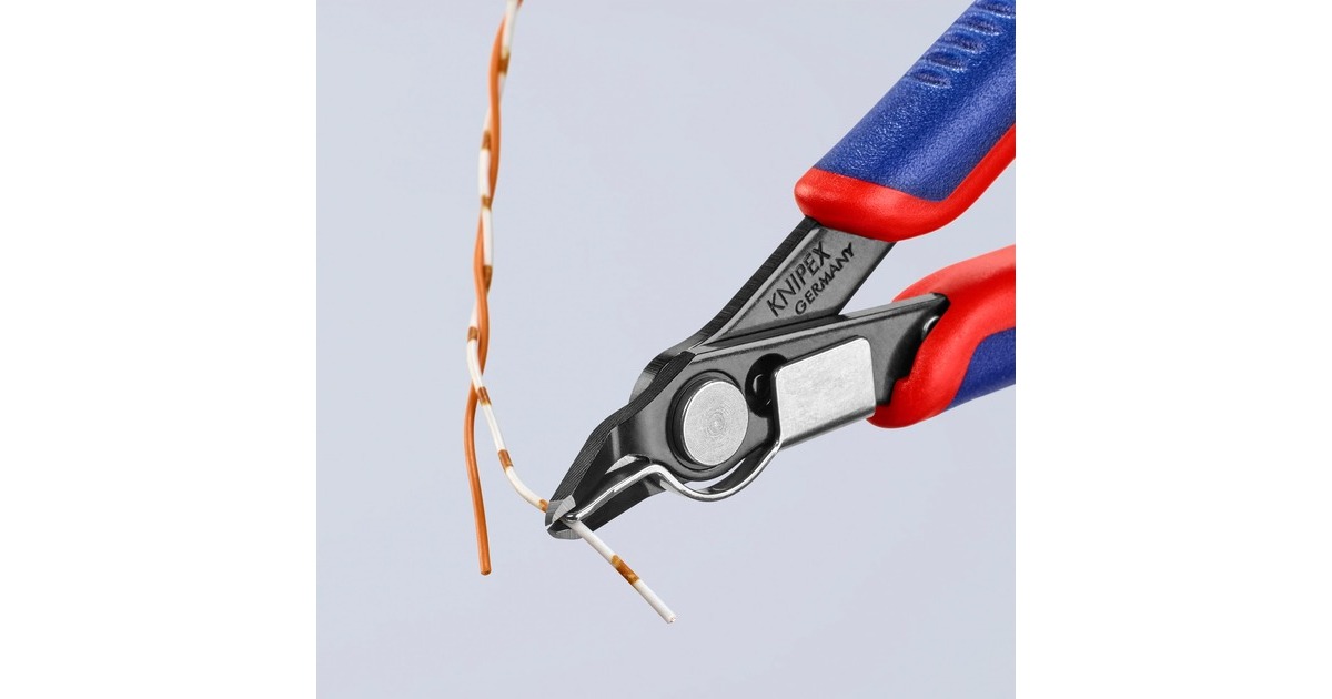 KNIPEX Electronic Super Knips 78 41 125, Elektronik-Zange(rot/blau, mit Öffnungsfeder)