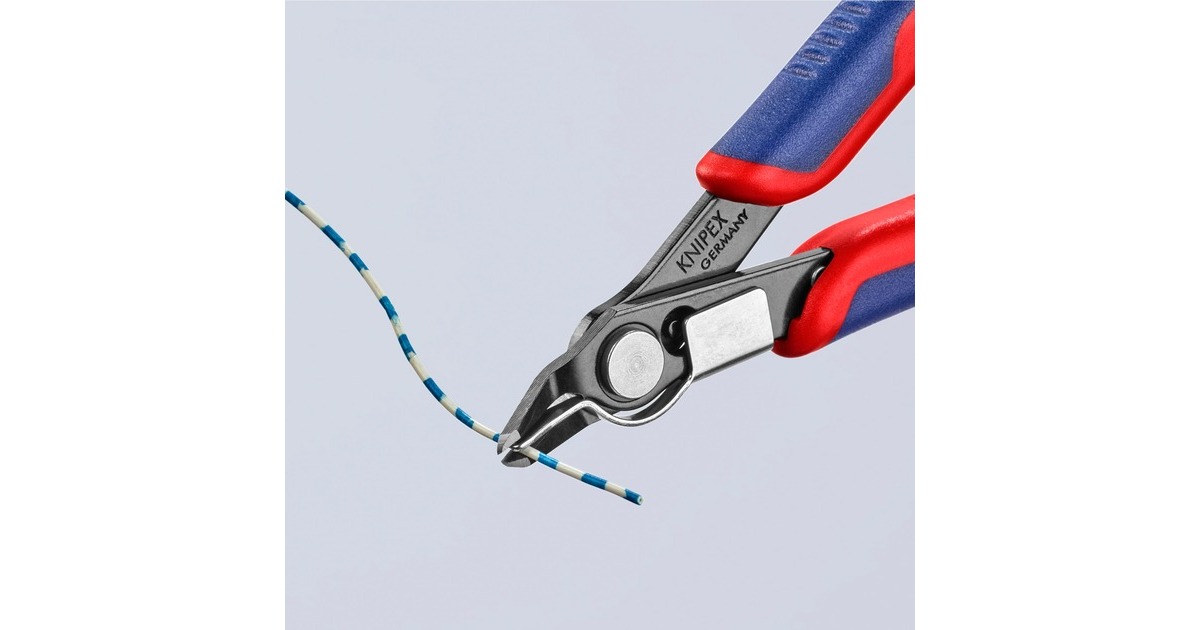 KNIPEX Electronic Super Knips 78 41 125, Elektronik-Zange(rot/blau, mit Öffnungsfeder)