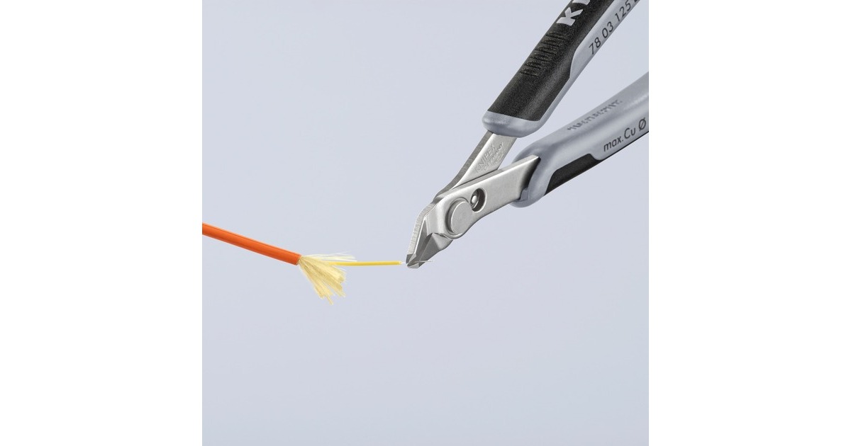 KNIPEX Electronic Super Knips ESD, 78 03 125 ESD, Elektronik-Zange(grau, mit Öffnungsfeder)