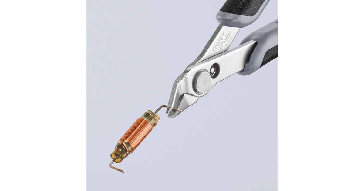 KNIPEX Electronic Super Knips ESD, 78 03 125 ESD, Elektronik-Zange(grau, mit Öffnungsfeder)