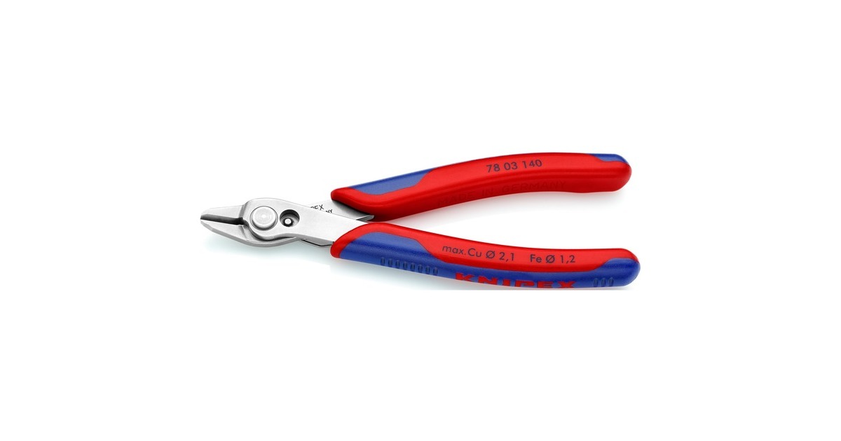 KNIPEX Electronic Super Knips XL 7803140, Elektronik-Zange(rot/blau, mit Öffnungsfeder)