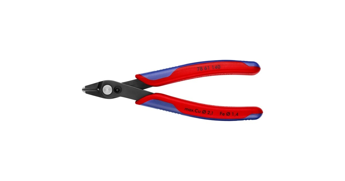 KNIPEX Electronic Super Knips XL 7861140, Elektronik-Zange(rot/blau, mit Öffnungsfeder)