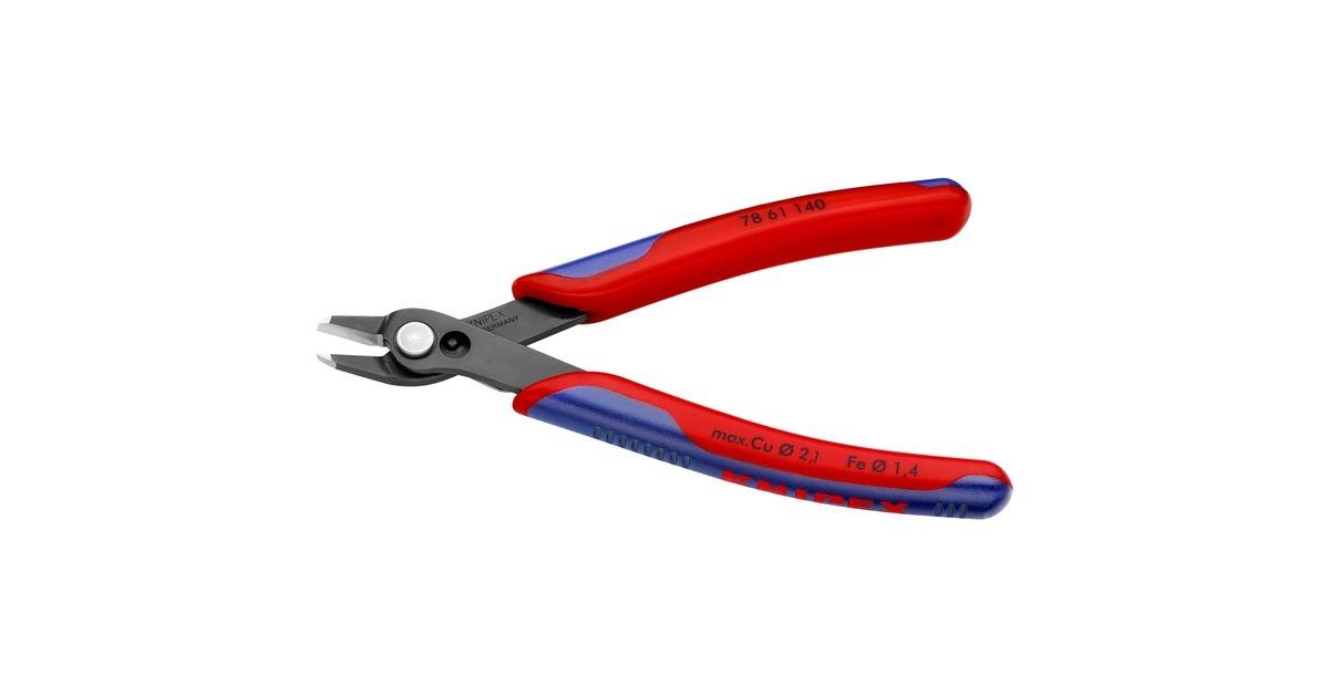 KNIPEX Electronic Super Knips XL 7861140, Elektronik-Zange(rot/blau, mit Öffnungsfeder)