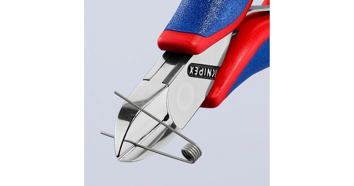 KNIPEX Elektronik-Seitenschneider 77 02 115, Schneid-Zange(rot/blau, Länge 115mm)