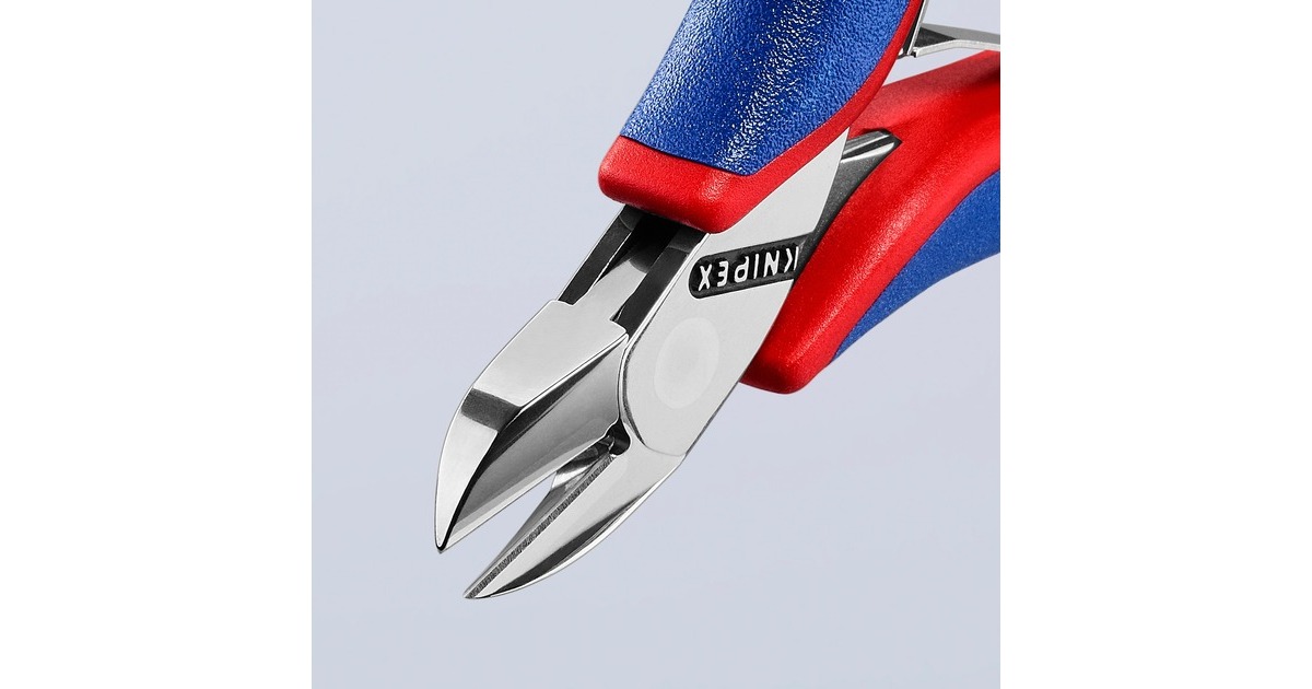 KNIPEX Elektronik-Seitenschneider 77 02 115, Schneid-Zange(rot/blau, Länge 115mm)