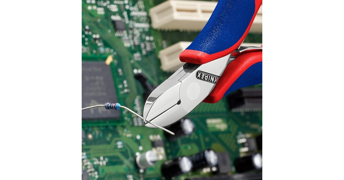 KNIPEX Elektronik-Seitenschneider 77 02 115, Schneid-Zange(rot/blau, Länge 115mm)