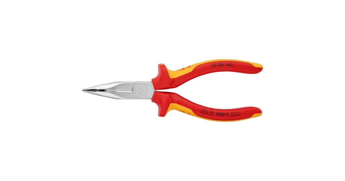 KNIPEX Flachrundzange 25 26 160 , Greifzange(gezahnte Griffflächen)