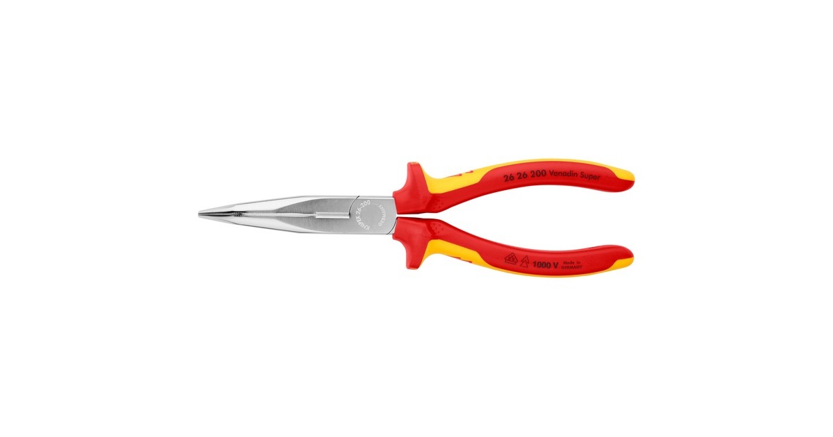 KNIPEX Flachrundzange 26 26 200 , Greifzange(gezahnte Griffflächen)