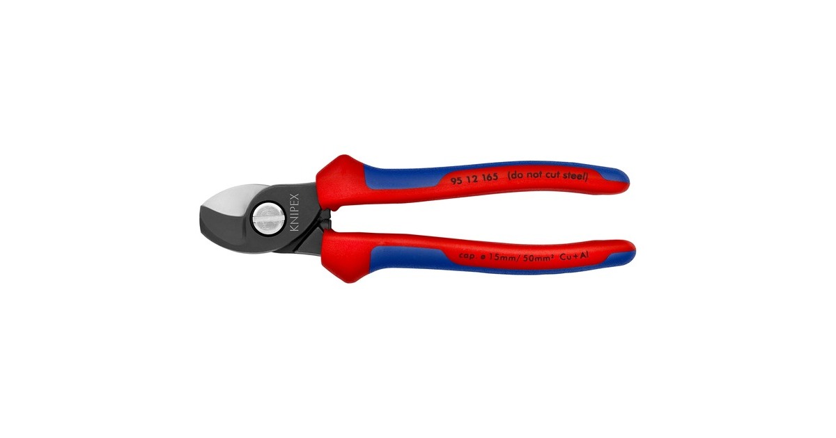 KNIPEX Kabelschere 95 12 165 , Schneid-Zange(für Cu- und Al-Kabel, Klemmschutz)
