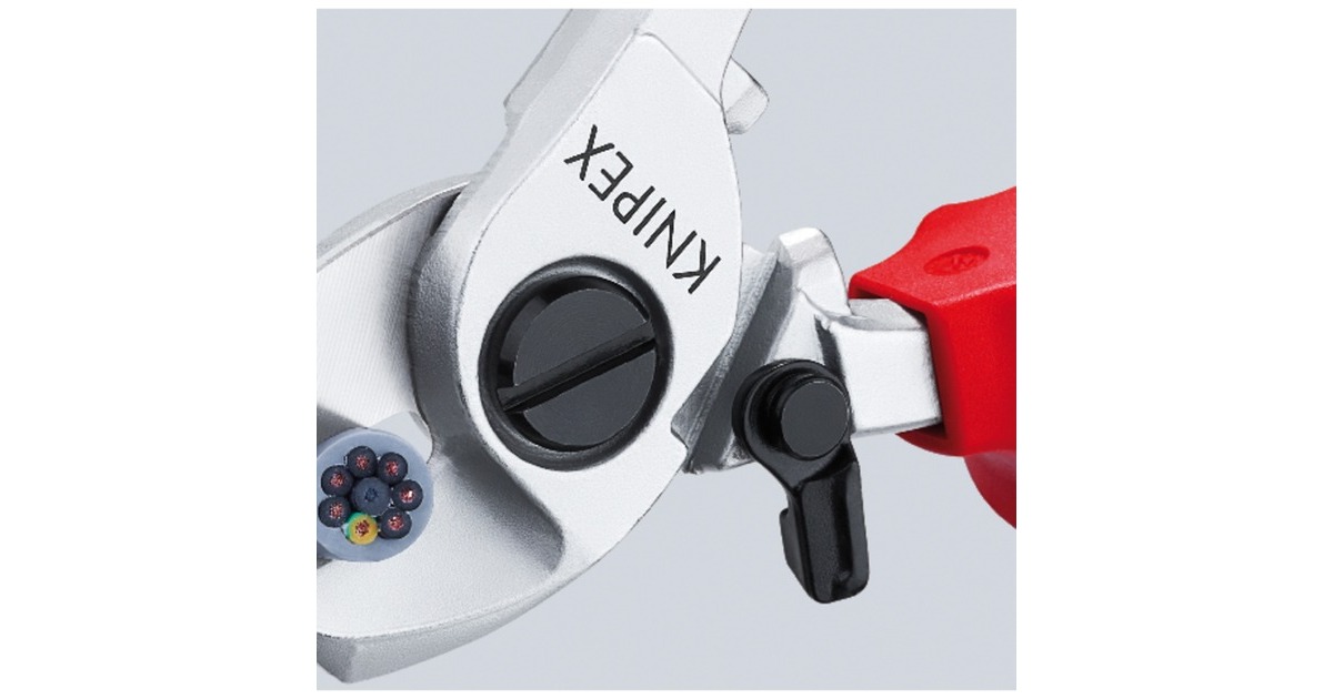 KNIPEX Kabelschere 95 26 165 , Schneid-Zange(für Cu- und Al-Kabel, Öffnungsfeder, VDE)