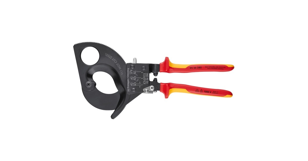 KNIPEX Kabelschneider 95 36 280, Schneid-Zange(für Cu- und Al-Kabel, VDE-geprüft) KNIPEX Kabelschneider 95 36 280, Schneid-Zange(für Cu- und Al-Kabel, VDE-geprüft)