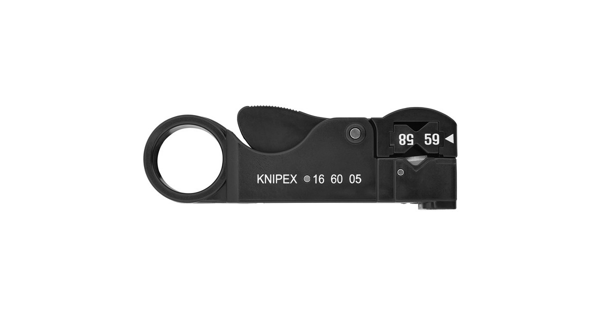 KNIPEX Koax-Abisolierwerkzeug 16 60 05 SB, Abisolier-/ Abmantelungswerkzeug(drei eingebaute Messer) KNIPEX Koax-Abisolierwerkzeug 16 60 05 SB, Abisolier-/ Abmantelungswerkzeug(drei eingebaute Messer)