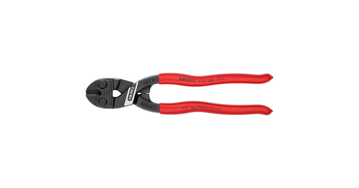 KNIPEX Kompakt-Bolzenschneider CoBolt 71 01 200, Schneid-Zange(mit Öffnungsfeder und Verriegelung)
