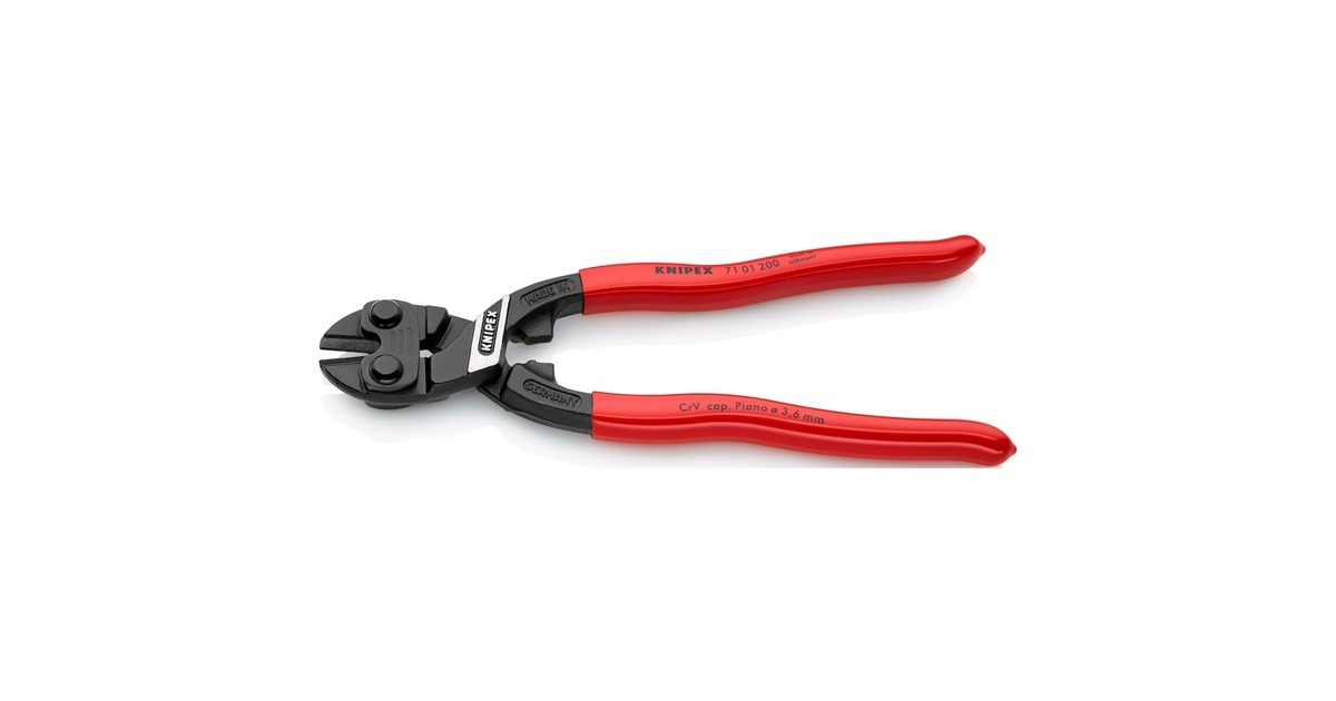 KNIPEX Kompakt-Bolzenschneider CoBolt 71 01 200, Schneid-Zange(mit Öffnungsfeder und Verriegelung)