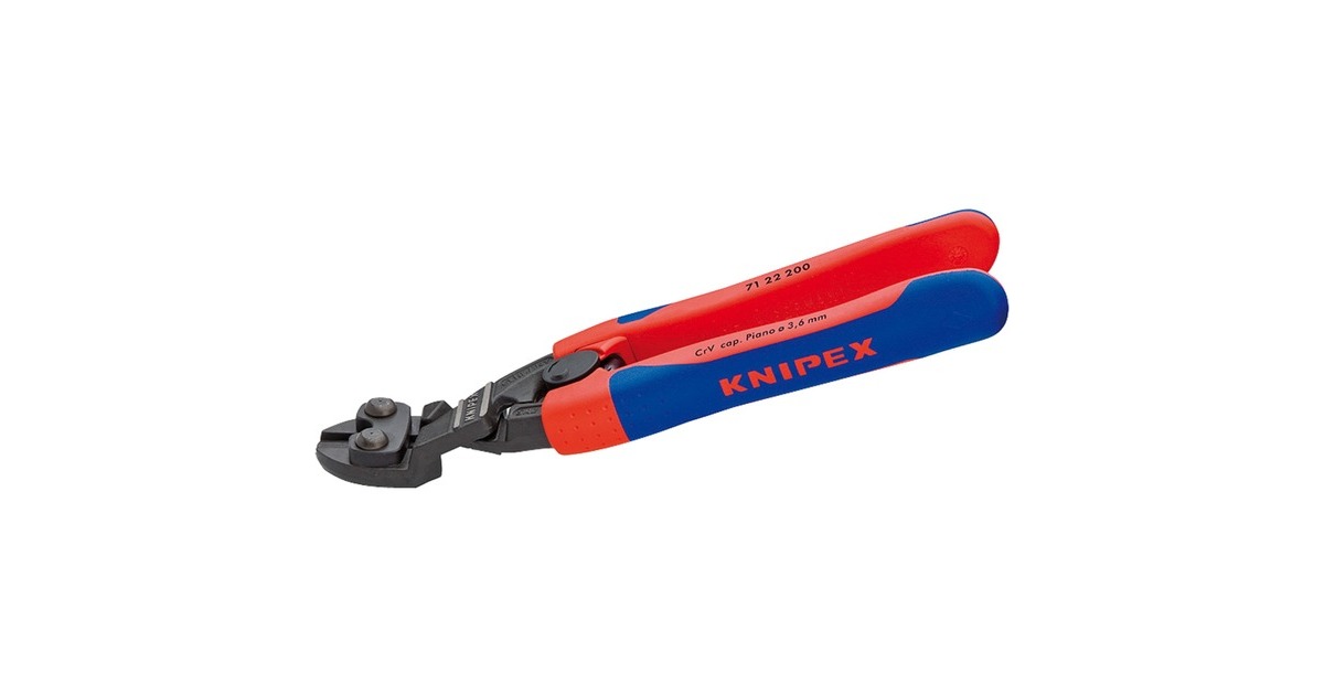 KNIPEX Kompakt-Bolzenschneider CoBolt 71 22 200 , Schneid-Zange(mit Öffnungsfeder und Verriegelung)