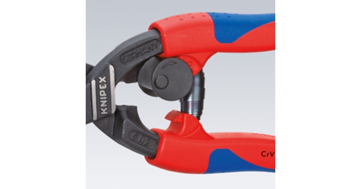 KNIPEX Kompakt-Bolzenschneider CoBolt 71 22 200 , Schneid-Zange(mit Öffnungsfeder und Verriegelung)